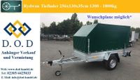 Pkw Anhänger gebremst 1300kg 2,5 x 1,3m 250 x 130cm mit Plane Nordrhein-Westfalen - Castrop-Rauxel Vorschau