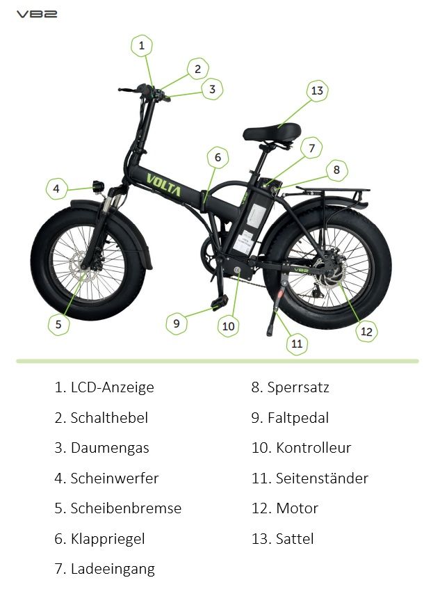 Pedelec VB2 Faltbar E-Bike für das Wohnmobil Elektro-Fahrrad 20" in Hanau