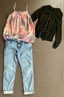 Outfit, Jeans, Top, Strickjacke Hessen - Weilmünster Vorschau
