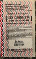 Kierkegaard Sören Der Augenblick Niedersachsen - Brake (Unterweser) Vorschau