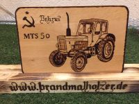 Belarus MTS 50 in Holz gebrannt, Pyrographie Brandmalerei Sachsen - Großtreben-Zwethau Vorschau