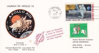 Launch of Apollo 13, First Man on the Moon Ersttagsstempel Bayern - Kleinrinderfeld Vorschau