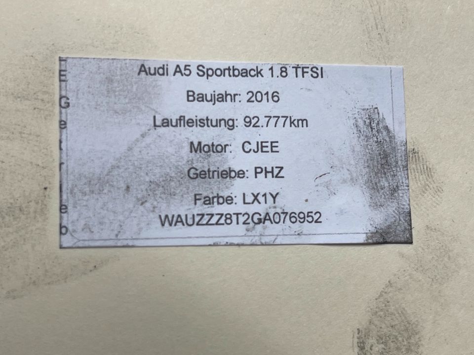 Audi A5 Sportback Türsteuergerät hinten rechts 8T0959795H in Gelsenkirchen