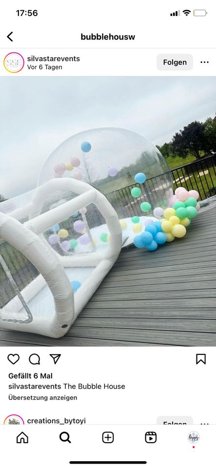 Bubble Luftballon Haus mieten für Hochzeit, Kindergeburtstag, usw in Schwäbisch Gmünd