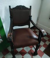 Alter Stuhl Leder mit Armlehnen Nordrhein-Westfalen - Krefeld Vorschau