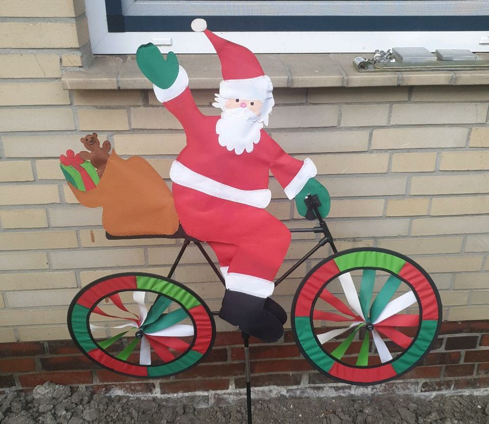 Wind - Spiel Rad Mühle Weihnachtsmann Gartendeko in Brake (Unterweser)