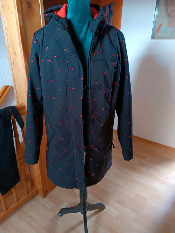 Schwarzer Parka Softshell Mantel neu Blutsgeschwister Größe L in Hemau