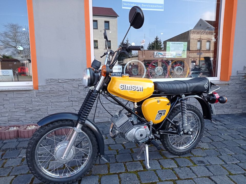 SIMSON S51 ENDURO KOMPLETTER NEUAUFBAU MIT GEWÄHRLEISTUNG in Sachsen-Anhalt  - Halle, Mofas und Mopeds gebraucht