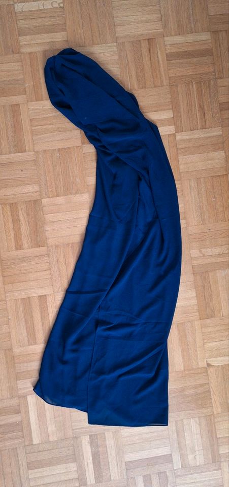 Abendkleid mit Pailletten + Stola, Größe 50, A-Linie, dunkelblau in Essen
