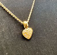 Herz Collier mit Diamanten 585 / 14 Karat Gelbgold Nordrhein-Westfalen - Moers Vorschau