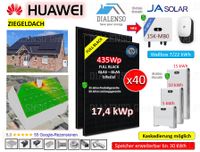 (40x) 17,4 kWp PV Komplettanlage Huawei SUN2000 15K-MB0  JA Solarmodule 435 Watt JAM54D41 Glas-Glas Full Black bifazial  Kompatibel mit Huawei Batteriespeicher LUNA2000-7/14/21-S1 0% MWST Photovoltaik Nordrhein-Westfalen - Rödinghausen Vorschau