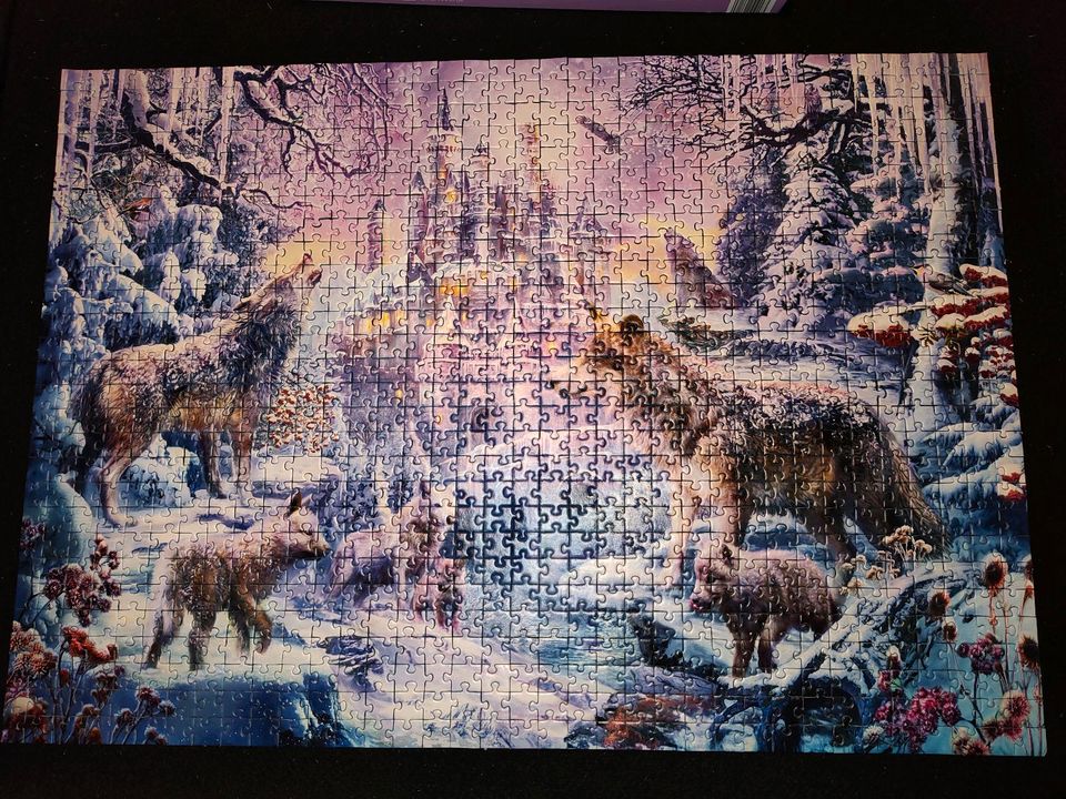 Puzzle Arctic Wolves Fantasy Arktische Wölfe 1000 Winter Schloss in Halle