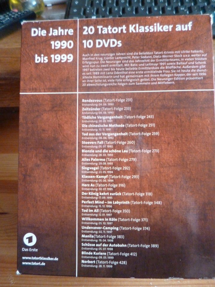 DVD, Tatort, die Jahre 1990 bis 1999, 10 DVD`s in München