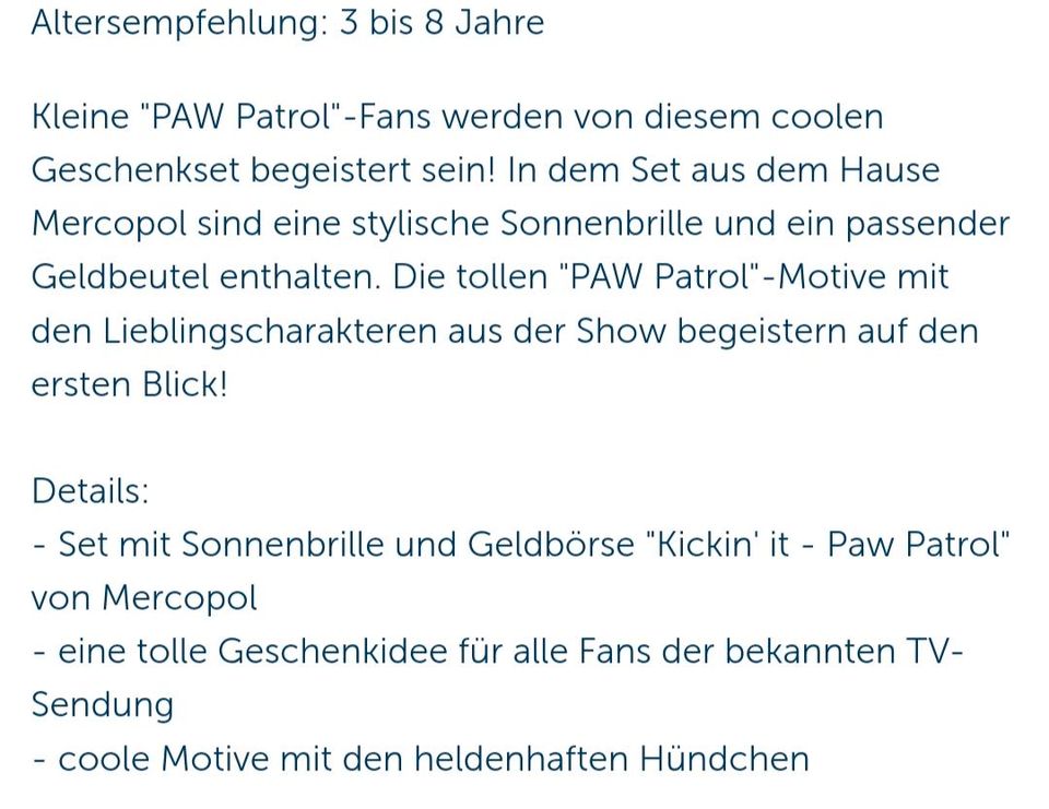 Paw Patrol Geldbeutel & Sonnenbrille. Inkl. Versand. Neu in Neckarwestheim