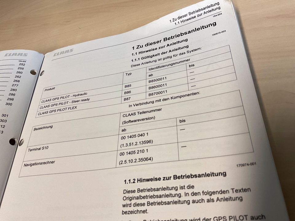 Gebrauchte Betriebsanleitung für Claas Terminal S10 GPS Pilot in Steinau an der Straße