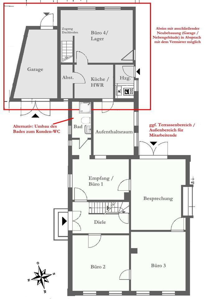 Attraktives, sanierungsbedürftiges Wohnhaus mit Garage u. Parkflächen in zentrumsnaher Lage in Varel in Varel