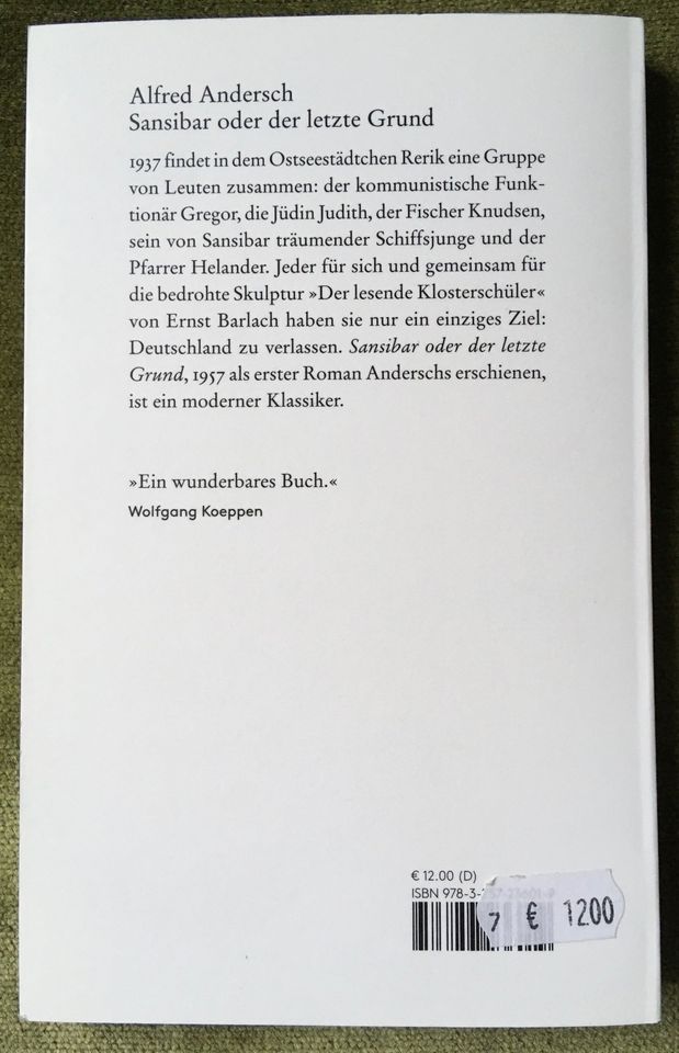 Alfred Andersch - Sansibar oder der letzte Grund in Bremen