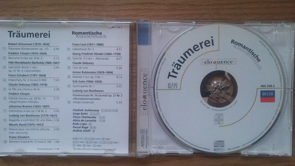 Träumerei - Romantische Klaviermusik - CD in Nürnberg (Mittelfr)