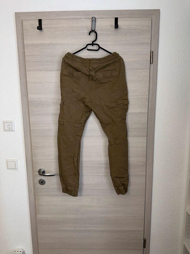 Cargo Hose Stoff Stretch Jogger Beige Braun L in Erfurt