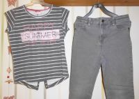 Set Gr.146-152: Denim-Jeans Grau +Top HappySummer +1 Paar Socks Baden-Württemberg - Westhausen Vorschau