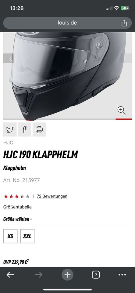 Motorrad Helm Mororradhelm Klapphelm HJC  i90 Größe L 58-59 neuwe in Tosterglope