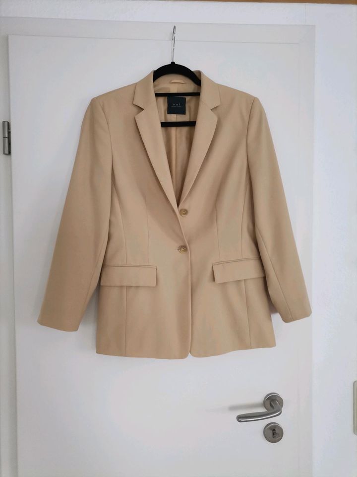 Oui Hosenanzug Anzug Blazer Hose Beige Schurwolle Damen 34 in Ebsdorfergrund