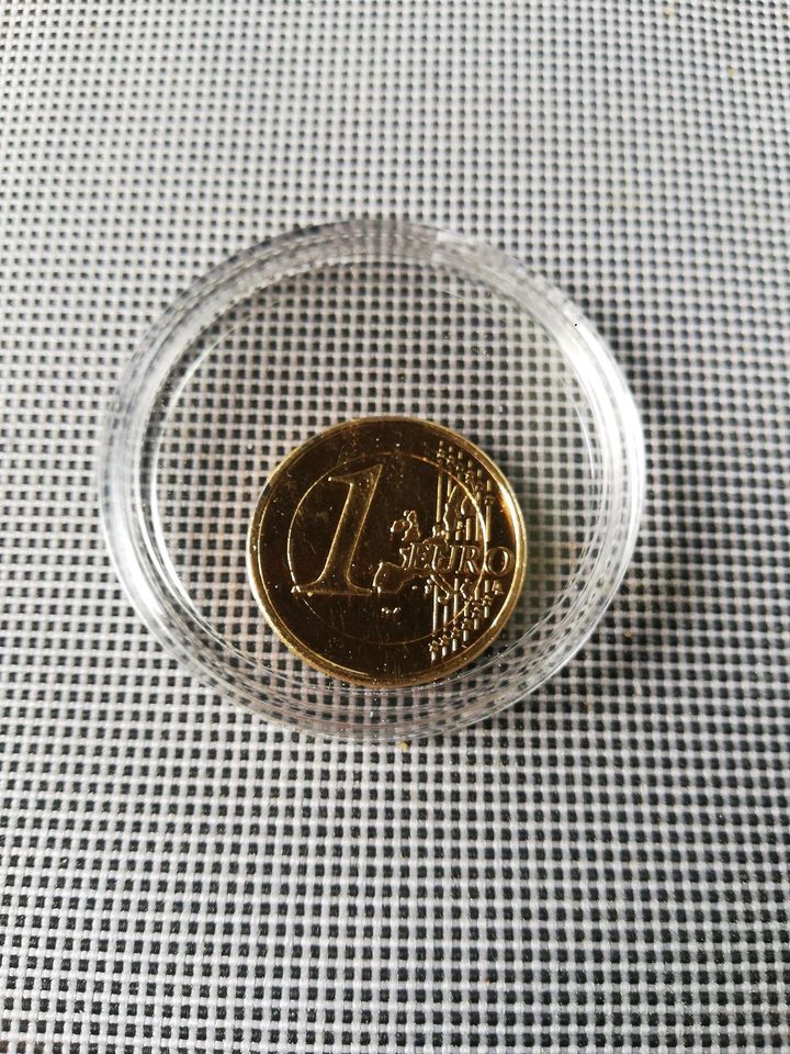 Sonder Prägung goldfarbiger Euro münze in Mehren Westerwald
