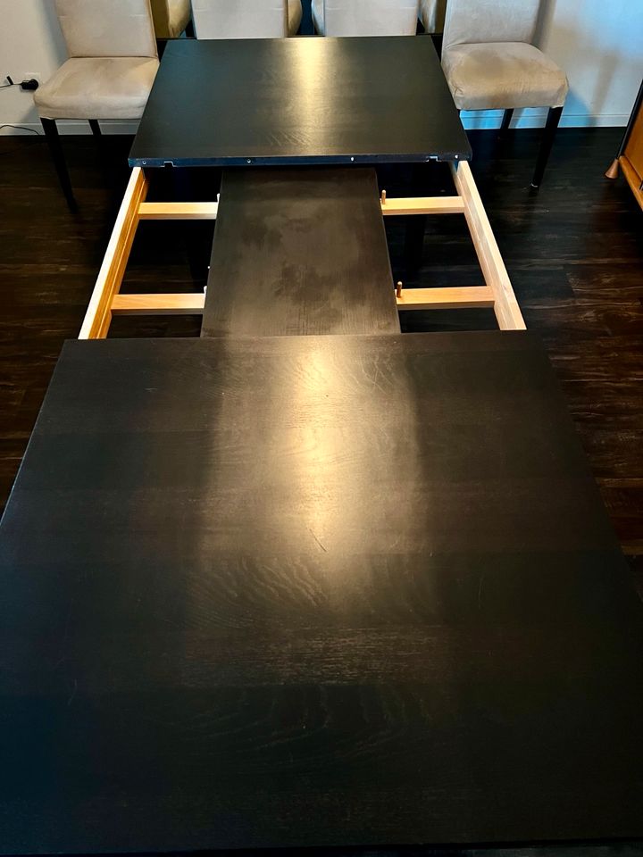 Esszimmertisch Ikea 175cm x 95cm ausziehbar schwarz-braun in Welver