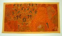 Tischläufer Wandbehang Decke Wanddeko Indien 80 x 45 cm orange Bayern - Hersbruck Vorschau