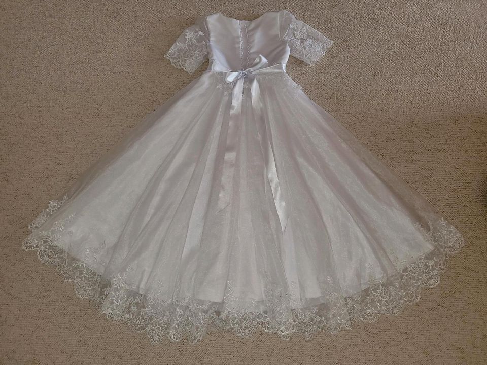 weiß Mädchen Kleid Hochzeit Kommunion Blumenmädchen festlich in Neumünster