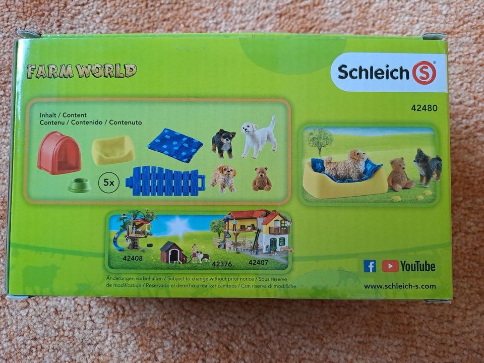 Schleich Farm World 42480 Welpenstube Hund Hundehütte Schnauzer in Tornesch
