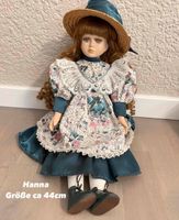 Porzellan Puppe Antiquitäten ca 44cm lange Haare Hut Hessen - Heusenstamm Vorschau