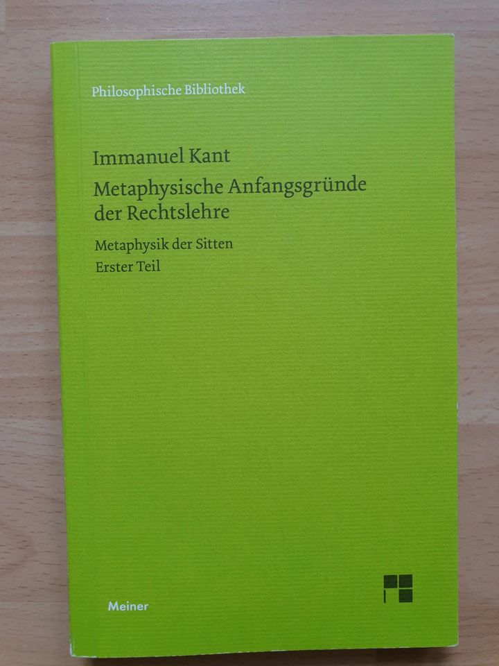 Kant Metaphysische Anfangsgründe der Rechtslehre in Saarbrücken