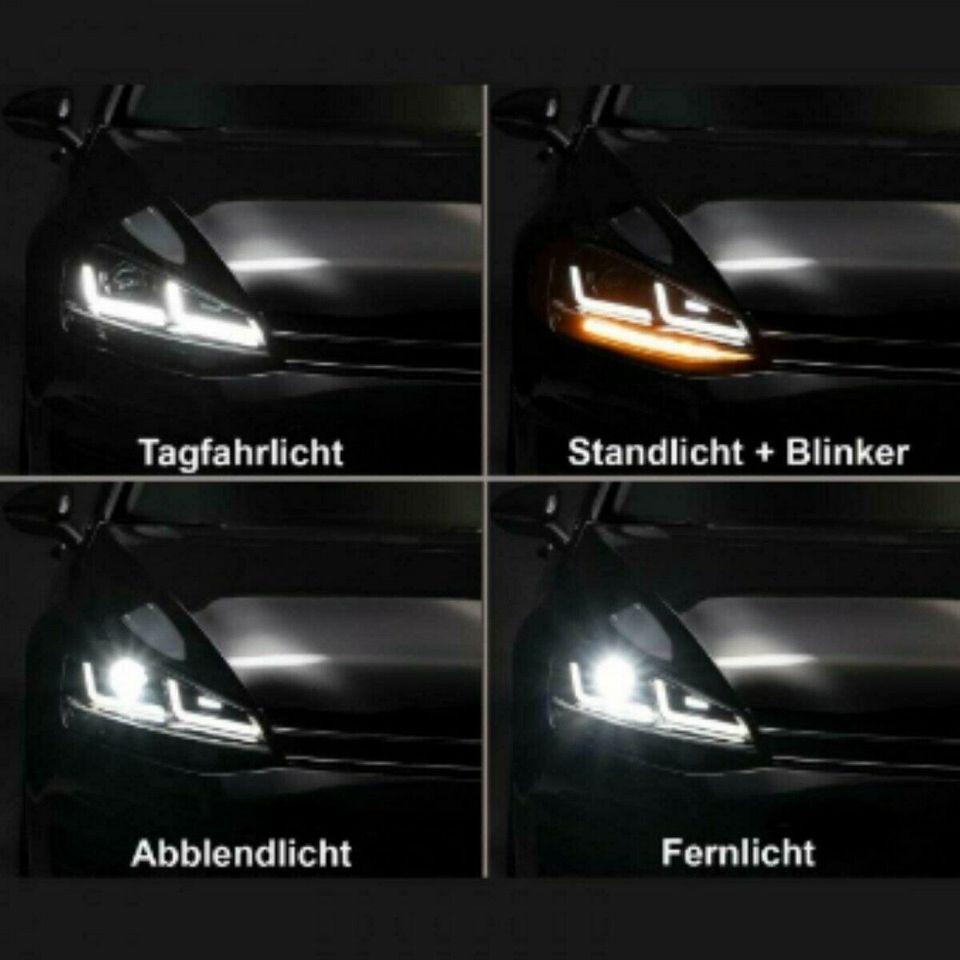 LED-Scheinwerfer mit Fernlicht, Abblendlicht, Blinker und Tagfahrlicht