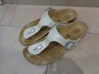 Birkenstock Gizeh Zehentrenner ~ Gr. 36 ~ silber Glitzer  wie NEU Bayern - Wonfurt Vorschau