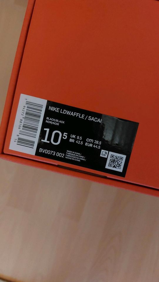 Nike x Sacai LD Waffle Schwarz 10.5 44.5 in Schwaig