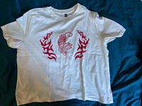 weißes T-Shirt mit Druck (cropped, H&M, L) Hessen - Flieden Vorschau