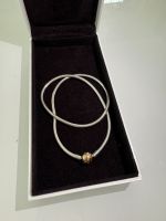 Pandora Halskette Silber mit Goldverschluß - Länge ca. 45cm Nordrhein-Westfalen - Herzogenrath Vorschau