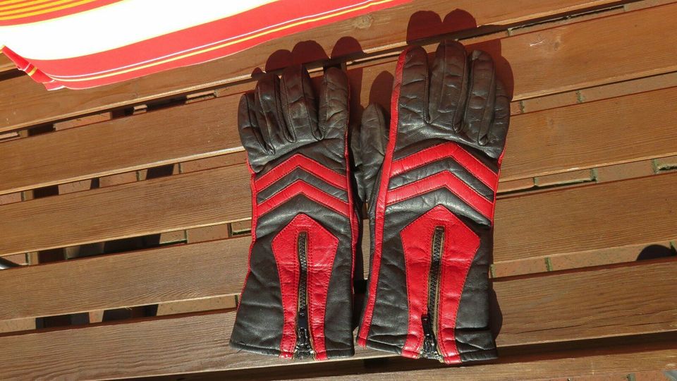 Motorrad Handschuhe Leder Größe 6 aus den 80er Jahren Retro in Wildeshausen