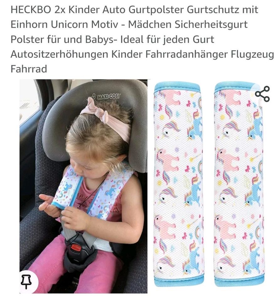 HECKBO 2x Kinder Auto Gurtpolster Gurtschutz mit Einhorn Unicorn in Hessen  - Mühlheim am Main