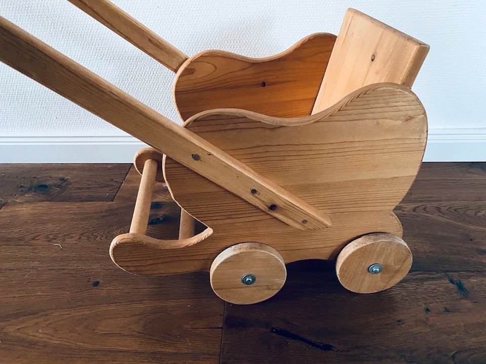 Puppenwagen Lauflernwagen Vintage Holz Waldorf Öko Influencer in Gelsenkirchen