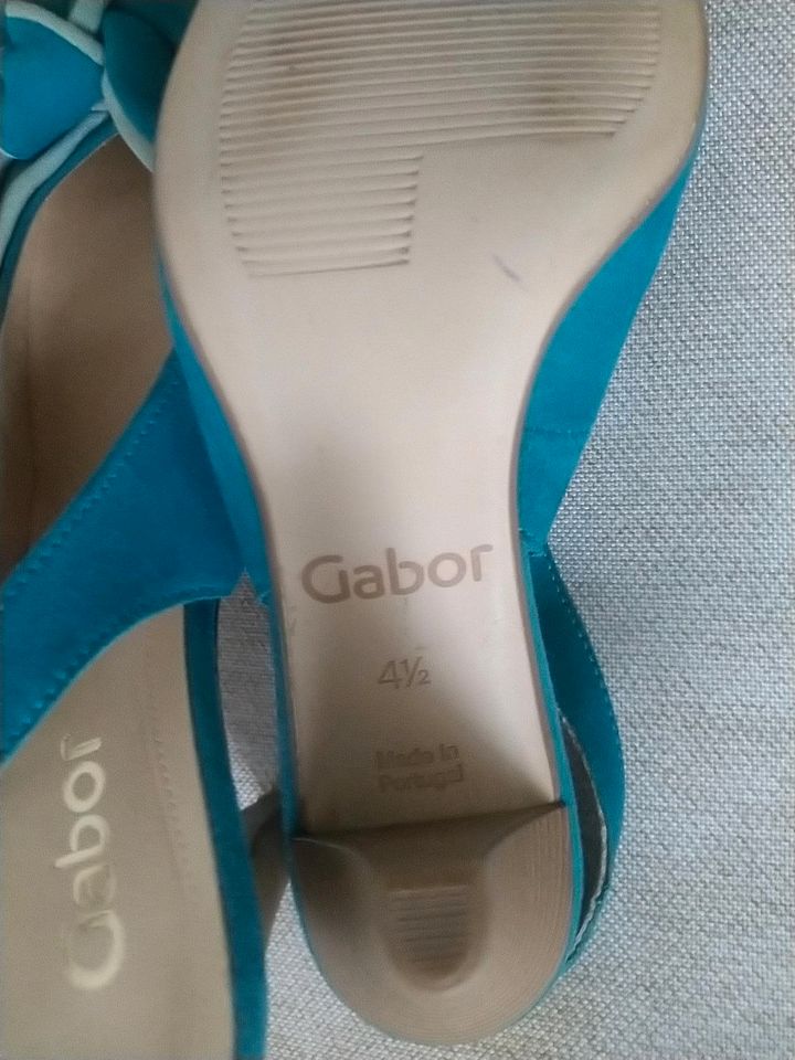 Sling pump high heels türkis blau echtes Leder 37,5 neu Gabor in Dresden