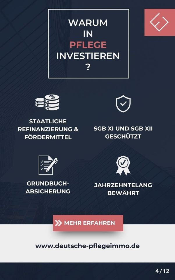 ✅ Kapitalanlage Pflegeimmobilie, KfW gefördert, Langfristig Verpachtet, Kein Vermietungsaufwand, Pflegeapartment, Wohnung im Pflegeheim, Betreutes Wohnen, Pflegewohnung, Pflegezimmer, Seniorenwohnung in Unna