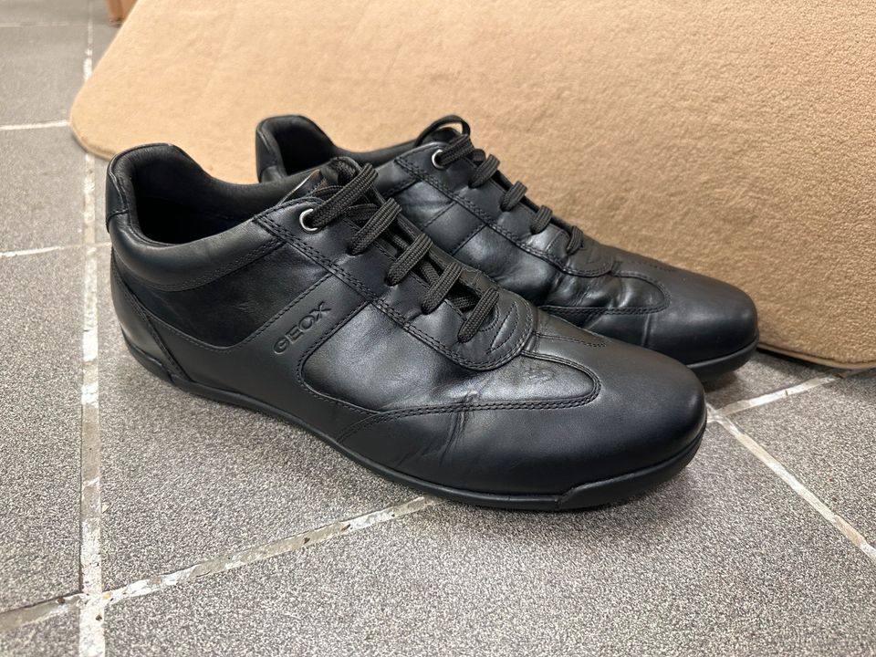 Geox Herren U Edgware A Sneaker Leder Schwarz Gr.44 UVP 90€ in Perl