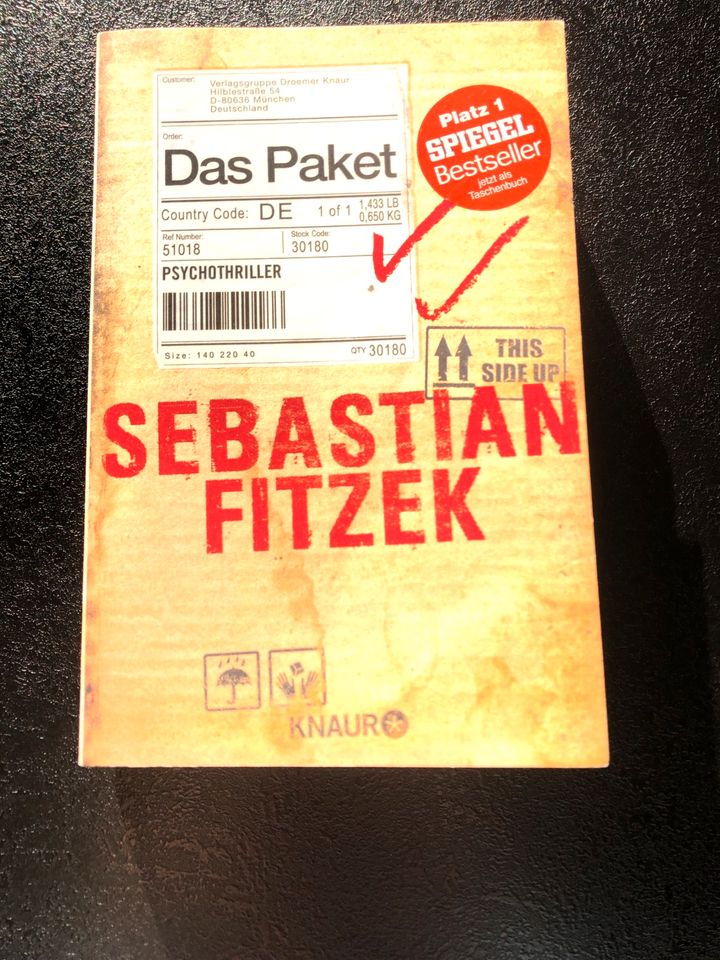 Buch Das Paket Sebastian Fitzek Psycho Thriller in Düsseldorf