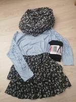 Blaues Blumen Shirt mit passendem Rock und Schal + Strumpfhosen Bochum - Bochum-Nord Vorschau