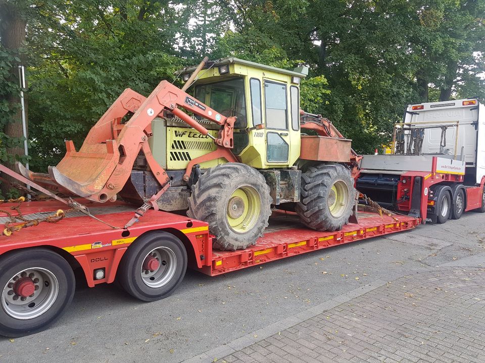 Transport Baumaschinen Tieflader Bagger Mobilbagger Teleskoplader in Jossgrund