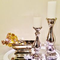 2er-Set Kerzenleuchter Kerzenhalter Kerzenständer Keramik Silber Nordrhein-Westfalen - Kerpen Vorschau