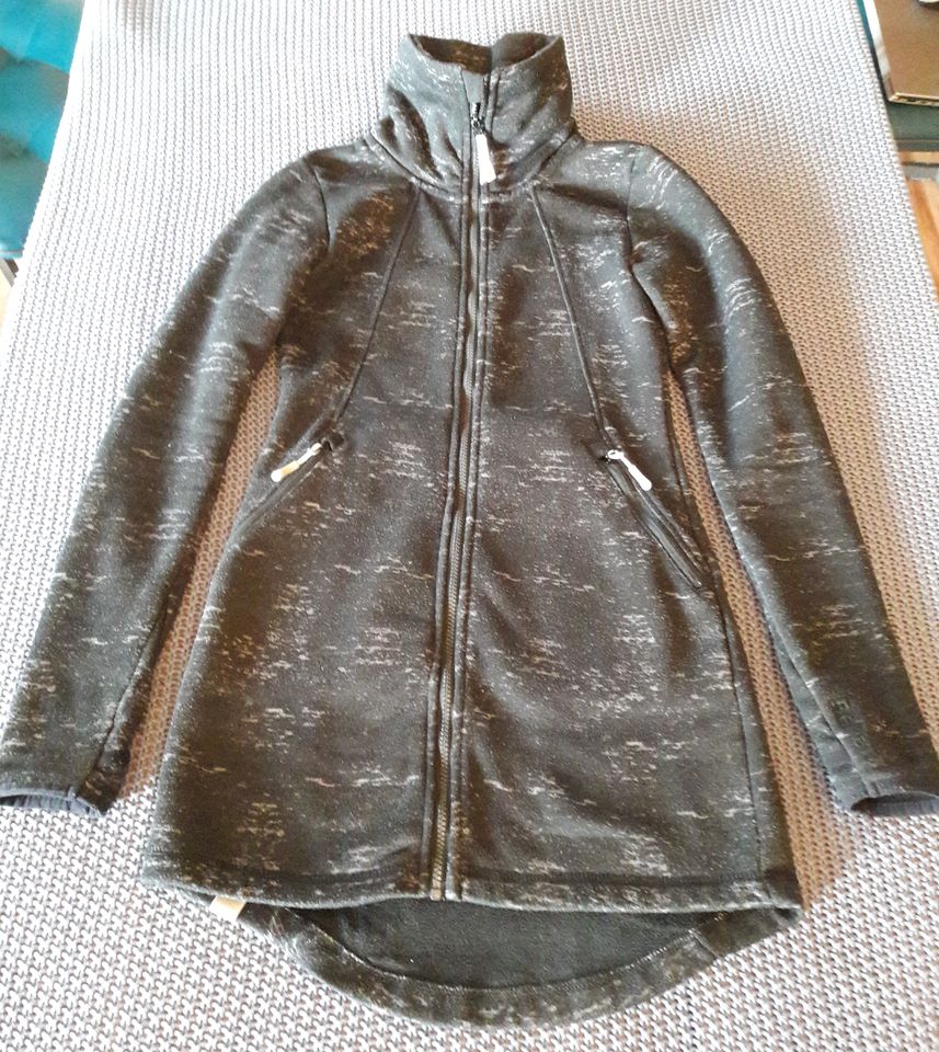 BENCH Jacke lang, Mantel, schwarz gemustert, Damen, XS in Quickborn