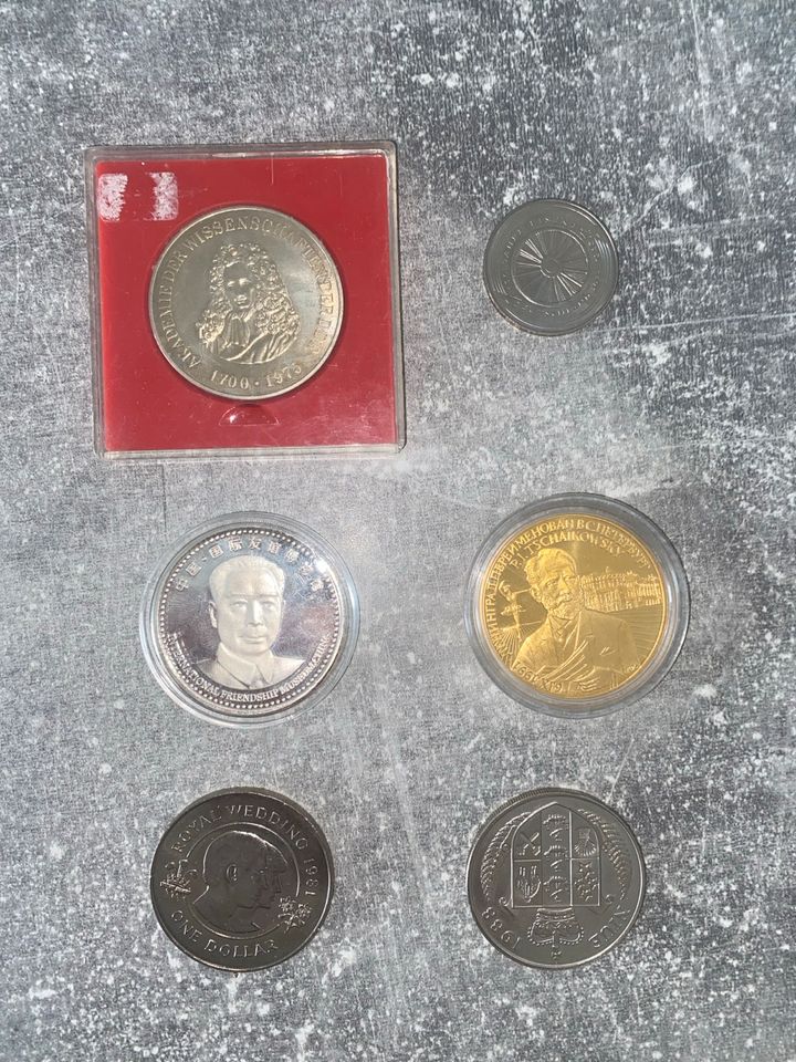 6 verschiedene Münzen (Medaillen, Auszeichnungen Münzen) in Edingen-Neckarhausen